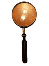 ANTIKE LUPE 1880 HOLZ MESSING