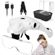Profi LED Kopflupe Lupenbrille