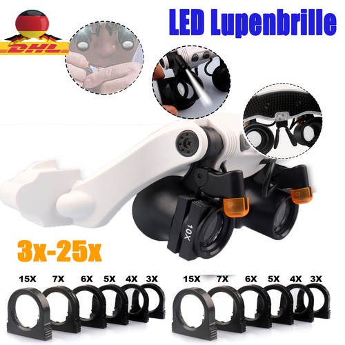 Led kopflupe 25x - kopflupe, –